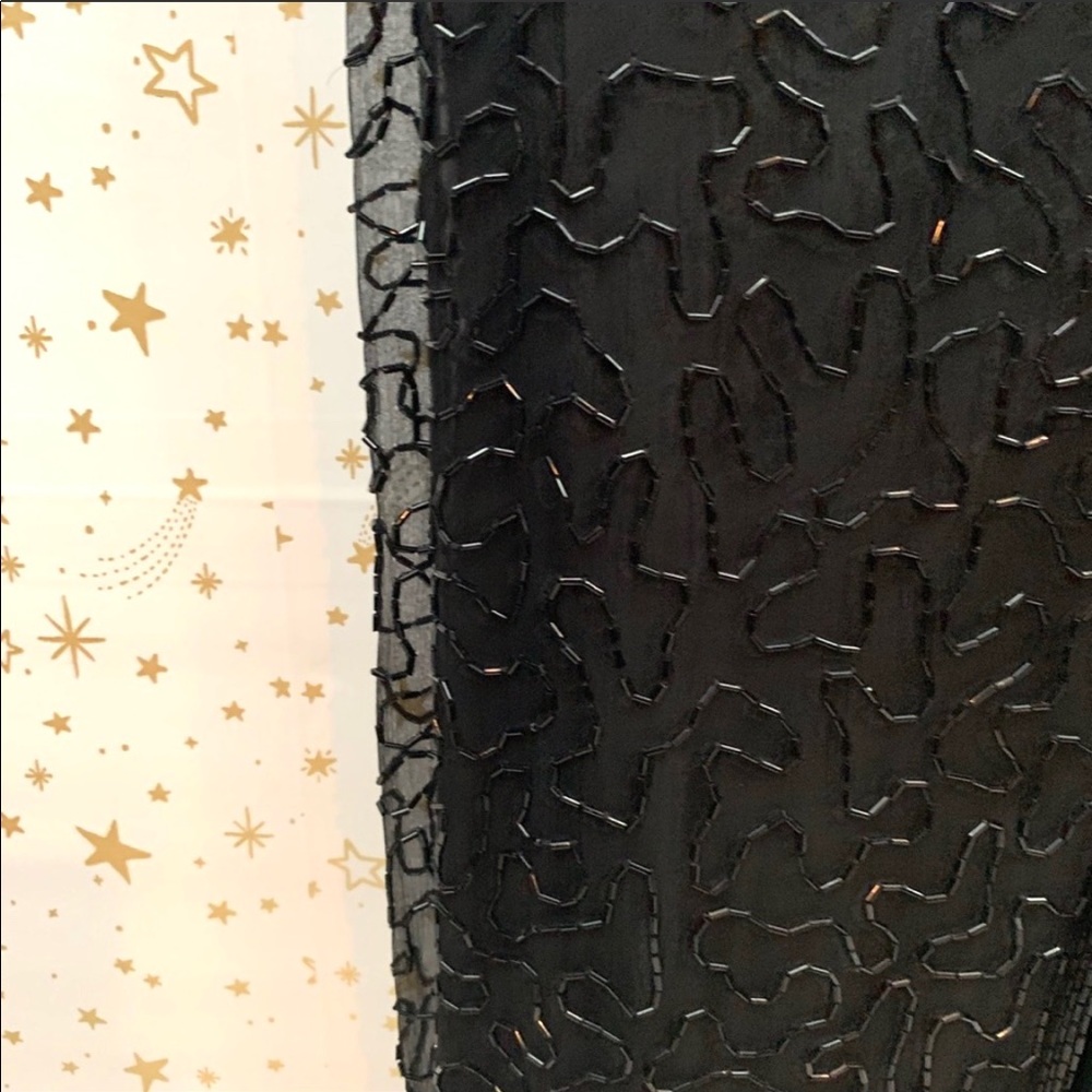 Vintage | Full Length Sequin Beaded Black Dress - Picture 6 of 8